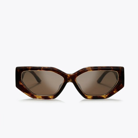 Tory Burch Accessories - Tory Burch Kira Geometric Sunglasses in Dark Tortoise TY9070U